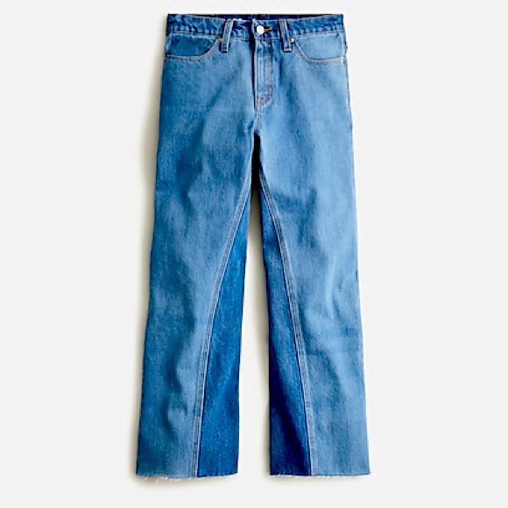 New with Tag slim wide-leg jean in Medium Indigo Patchwork - size 30
